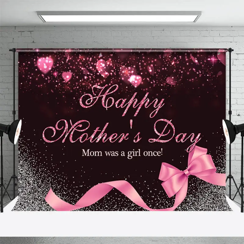 Mon Was A Girl Once Bokeh Heart Mothers Day Backdrop - Aperturee