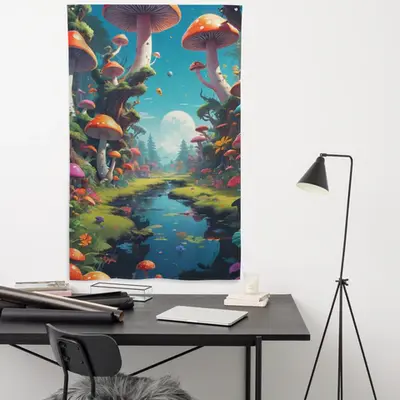 Whimsical Mushroom Wonderland Flag