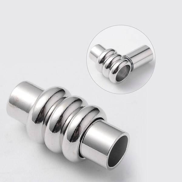 Column Brass Magnetic Clasps with Glue-in Ends