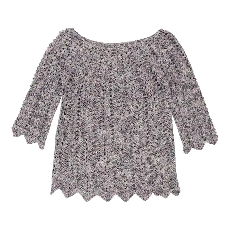 Unbranded Crochet Top - Medium Grey Cotton Blend
