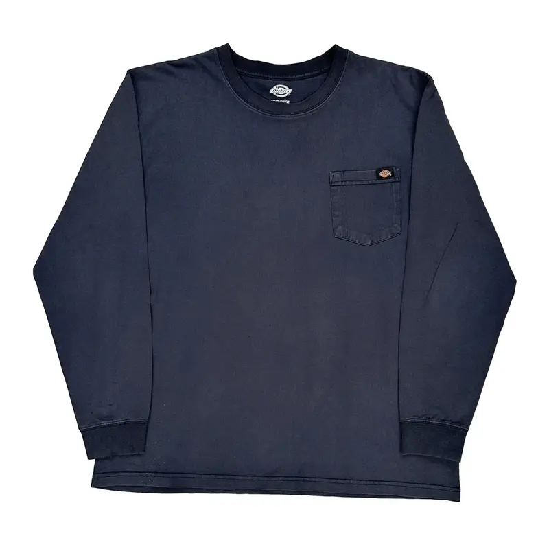 Dickies Tall Long Sleeve T-Shirt - 2XL Navy Cotton