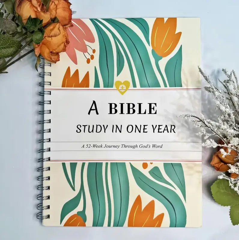 A Bible Study in One Year - 52-Week Study, A 365-Day Spiritual Journey with Daily Prayer and Notes, Ideal Faith Gift for Men ...
