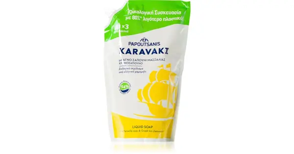 PAPOUTSANIS Karavaki Pouch refill with chamomile liquid hand soap refill 900 ml
