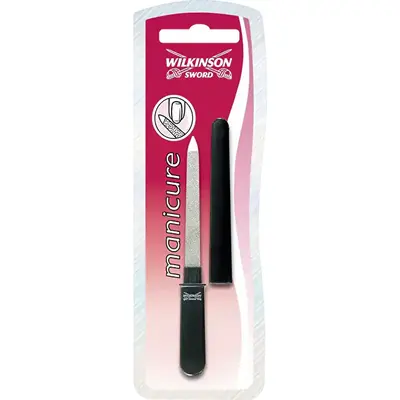Wilkinson Sword Lima In Acciaio Inossidabile Cromato Con Custodia (Lima Per Unghie In Zaffiro Tascabile Per Manicure)