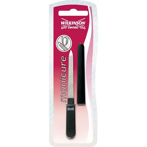 Wilkinson Sword Lima In Acciaio Inossidabile Cromato Con Custodia (Lima Per Unghie In Zaffiro Tascabile Per Manicure)