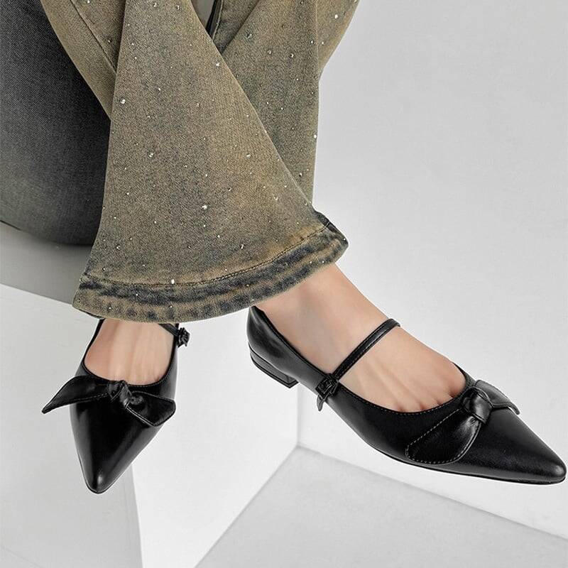 CHIKO Danna Pointy Toe Block Heels Mary Jane Shoes