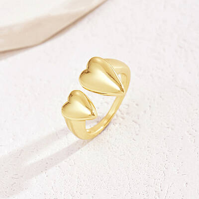 Real 18K Gold Plated Brass Open Cuff Rings