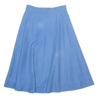 Womens A-Line Skirt Blue Midi XS