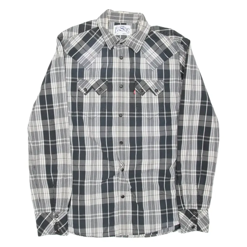LEVI'S Mens Shirt Black 90s Check Long Sleeve M