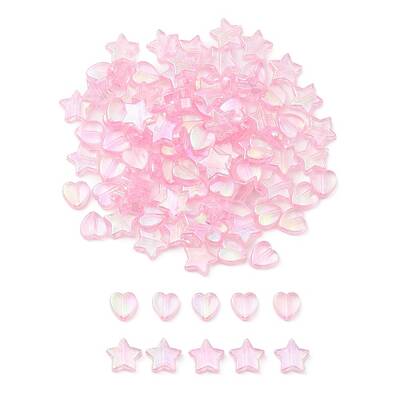 100Pcs 2 Style Eco-Friendly Transparent Acrylic Beads