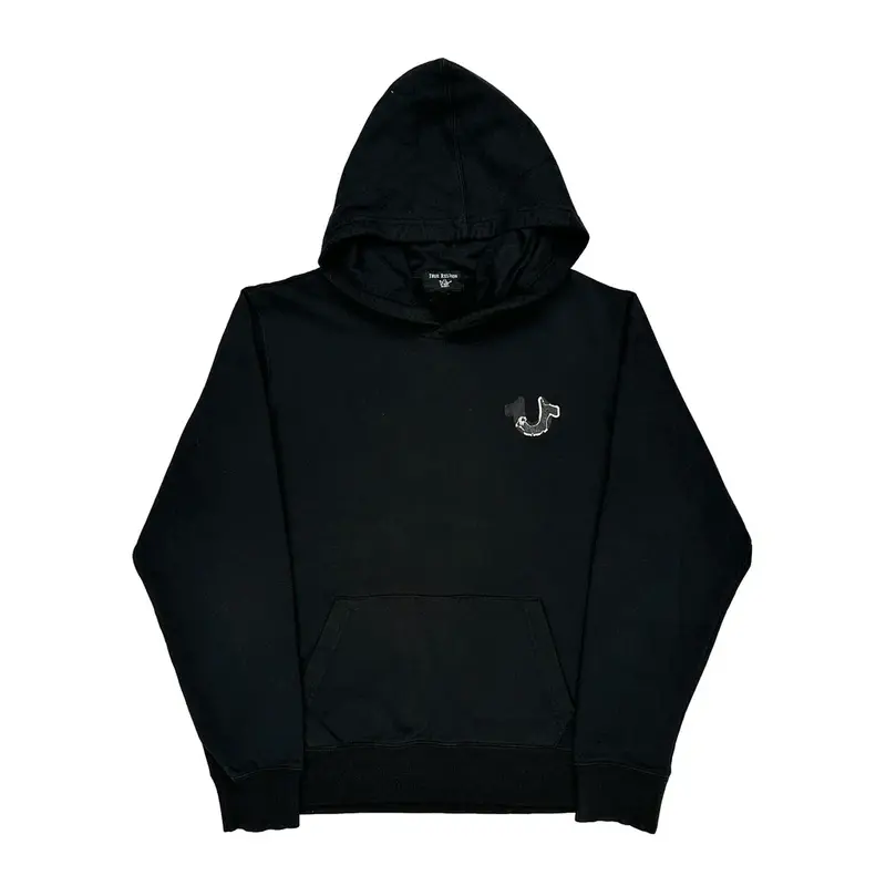 True Religion Hoodie - Large Black Cotton Blend