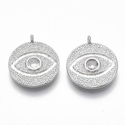 Brass Micro Pave Cubic Zirconia Pendants