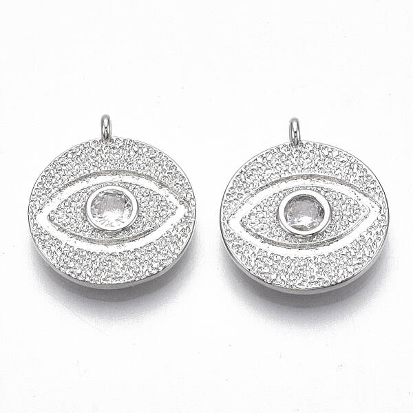 Brass Micro Pave Cubic Zirconia Pendants