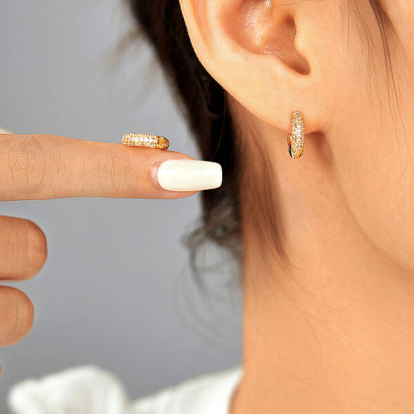 Luxury Fashionable Brass Hoop Earrings