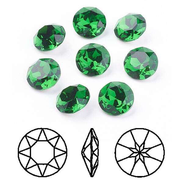 Pointed Back & Back Plated Glass Rhinestone Cabochons