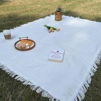 Portable Picnic Mat, Lightweight Camping Blanket, Outdoor Picnic Mat with Fringe Trim, Travel Mat, Camping & Hiking Equipment