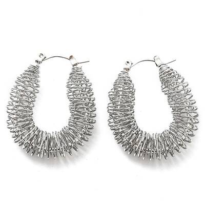 Non-Tarnish 304 Stainless Steel Teardrop Hoop Earrings