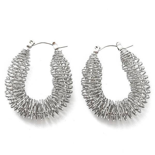 Non-Tarnish 304 Stainless Steel Teardrop Hoop Earrings