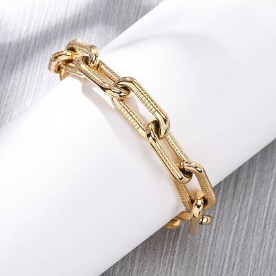 304 Stainless Steel Paperclip Chain Bracelets for Women