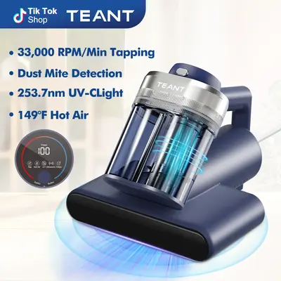 Teant Bed Vacuum Cleaner for Dust Mites Removal,Mattress Vacuum with LED Display & Aroma Tablet & UV-C Light & 149℉ Hot Air...