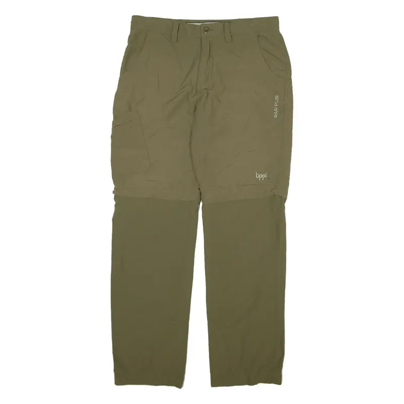 RAMPUR Detachable Legs Mens Trousers Green Regular Straight W32 L30