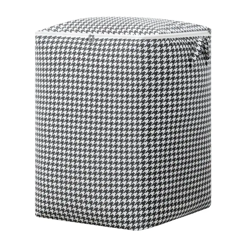 Houndstooth Pattern Clothes Storage Bag, 1 Count Large Capacity Zipper Storage Bag, Household Storage Organizer for Clothes &...