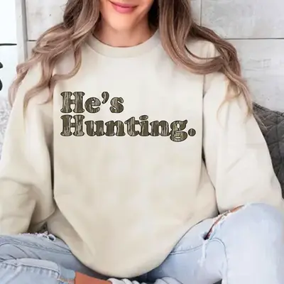 He is Hunting Camoflauge Bottomland Pattern Sweatshirt, Hunting Camo Unisex Shirt