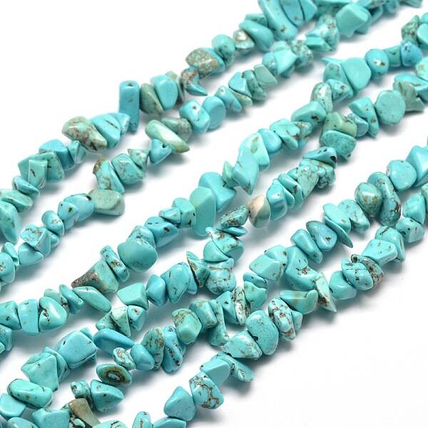 Synthetic Turquoise Chip Bead Strands