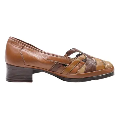 HUSH PUPPIES Court Heels Brown Leather Womens UK 6