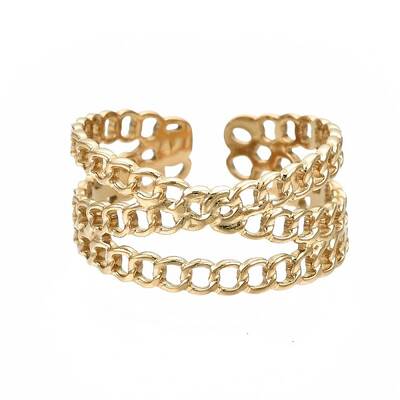 304 Stainless Steel Criss Cross Open Cuff Ring