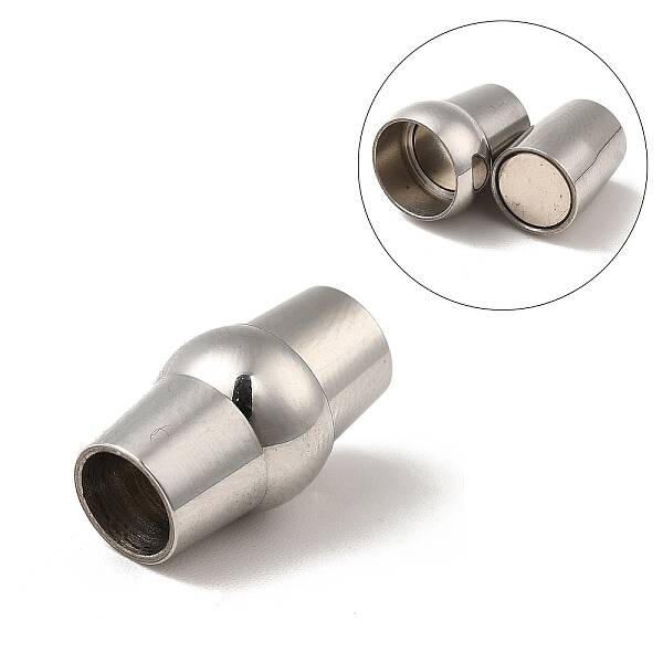 Tarnish Resistant 304 Stainless Steel Magnetic Clasps with Glue-in Ends