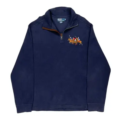 Polo By Ralph Lauren 1/4 Zip - XL Blue Cotton