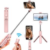 Portable Telescopic Selfie Stick Tripod with Remote Control, Bluetooth-compatible Selfie Tripod Stand, Universal Extensible W...