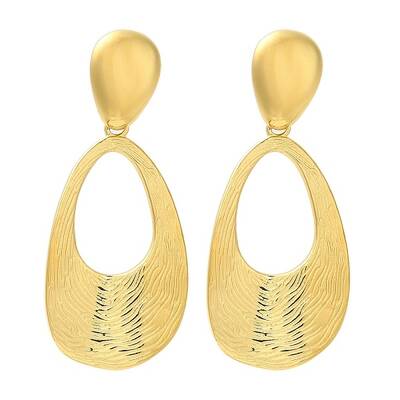 Ion Plating(IP) 304 Stainless Steel Teardrop Stud Earrings for Women