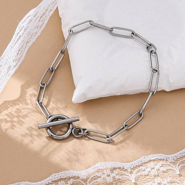 Tarnish Resistant 304 Stainless Steel Paperclip Chain Bracelets
