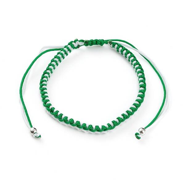 Adjustable Two Tone Nylon Cord Braided Bead Bracelets