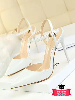 Women's Fashionable Solid Color Stiletto Heels, Classy Heeled Footwear, Elegant Pointed Toe High Heels for Party, Daily Cloth...