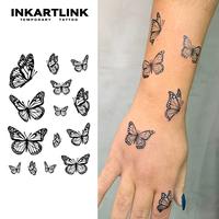 INKARTLINK Tattoo Tech, 2 Sheets Semi-Permanent Temporary Tattoos,Butterfly Series , Adult Art Design,Lasts 1-2 Weeks, Waterp...