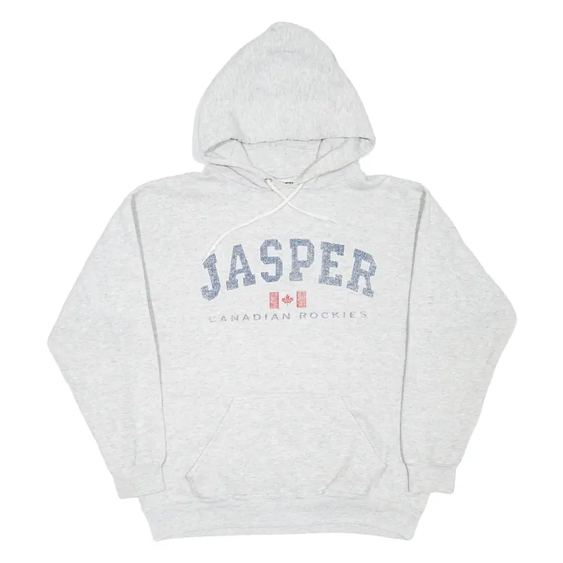 TULTEX Jasper Canadian Rockies Mens Grey Hoodie M
