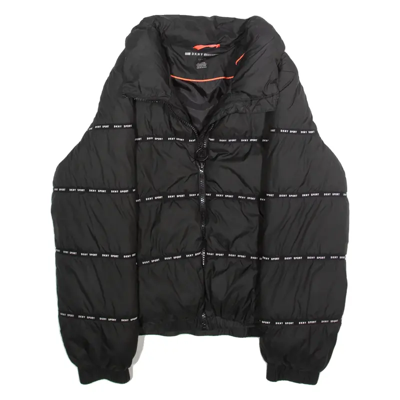 DKNY Womens Puffer Jacket Black L