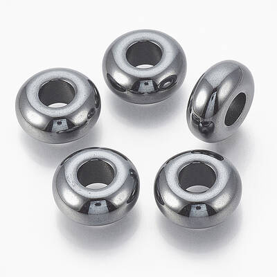 Synthetic Non-magnetic Hematite European Beads
