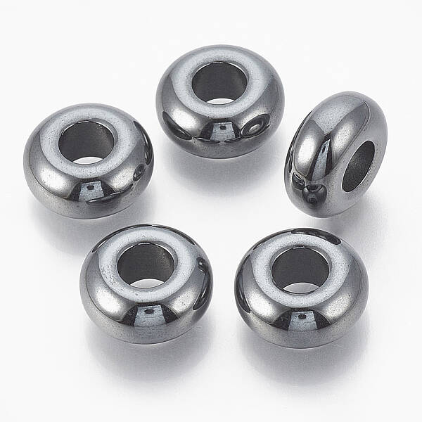 Synthetic Non-magnetic Hematite European Beads