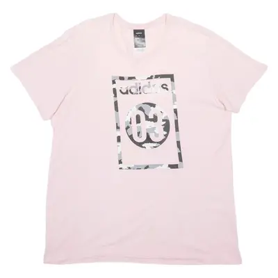 ADIDAS Womens T-Shirt Pink L