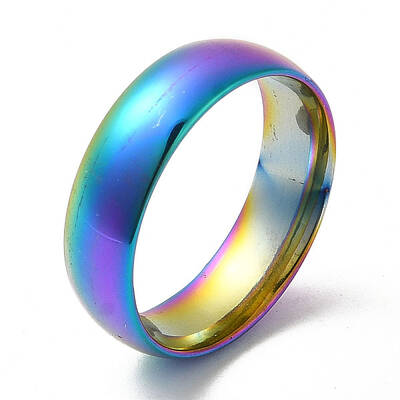 Ion Plating(IP) 304 Stainless Steel Flat Plain Band Rings