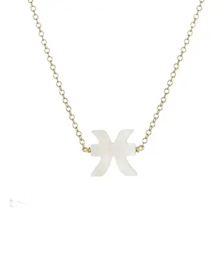 Zodiac Necklace | Metal Color: Gold | Sign: Pisces