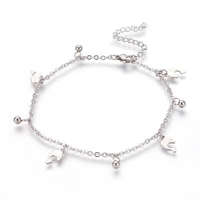 Tarnish Resistant 304 Stainless Steel Charm Anklets