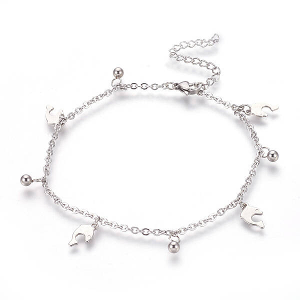 Tarnish Resistant 304 Stainless Steel Charm Anklets