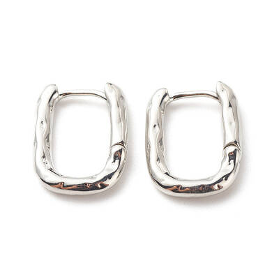 Brass Oval Hoop Earrings for Women