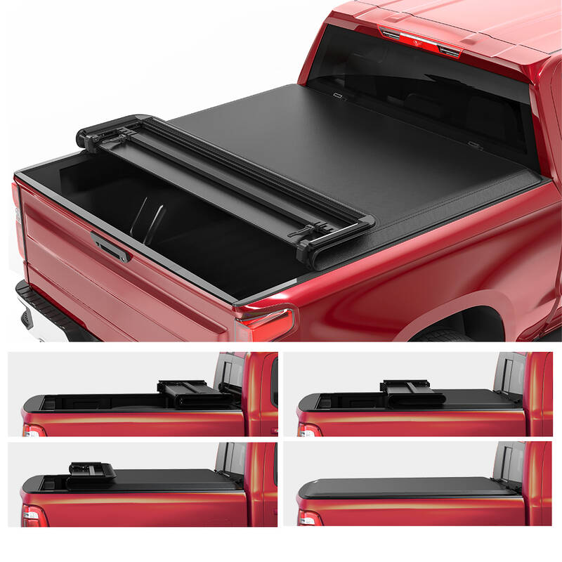 6.9ft Soft Quad Fold Tonneau Cover for 2020-2025 Chevy Silverado/ GMC Sierra