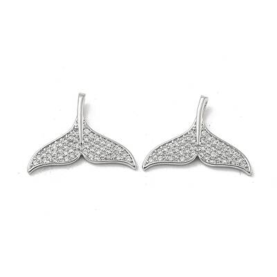 Brass Micro Pave Clear Cubic Zirconia Pendants